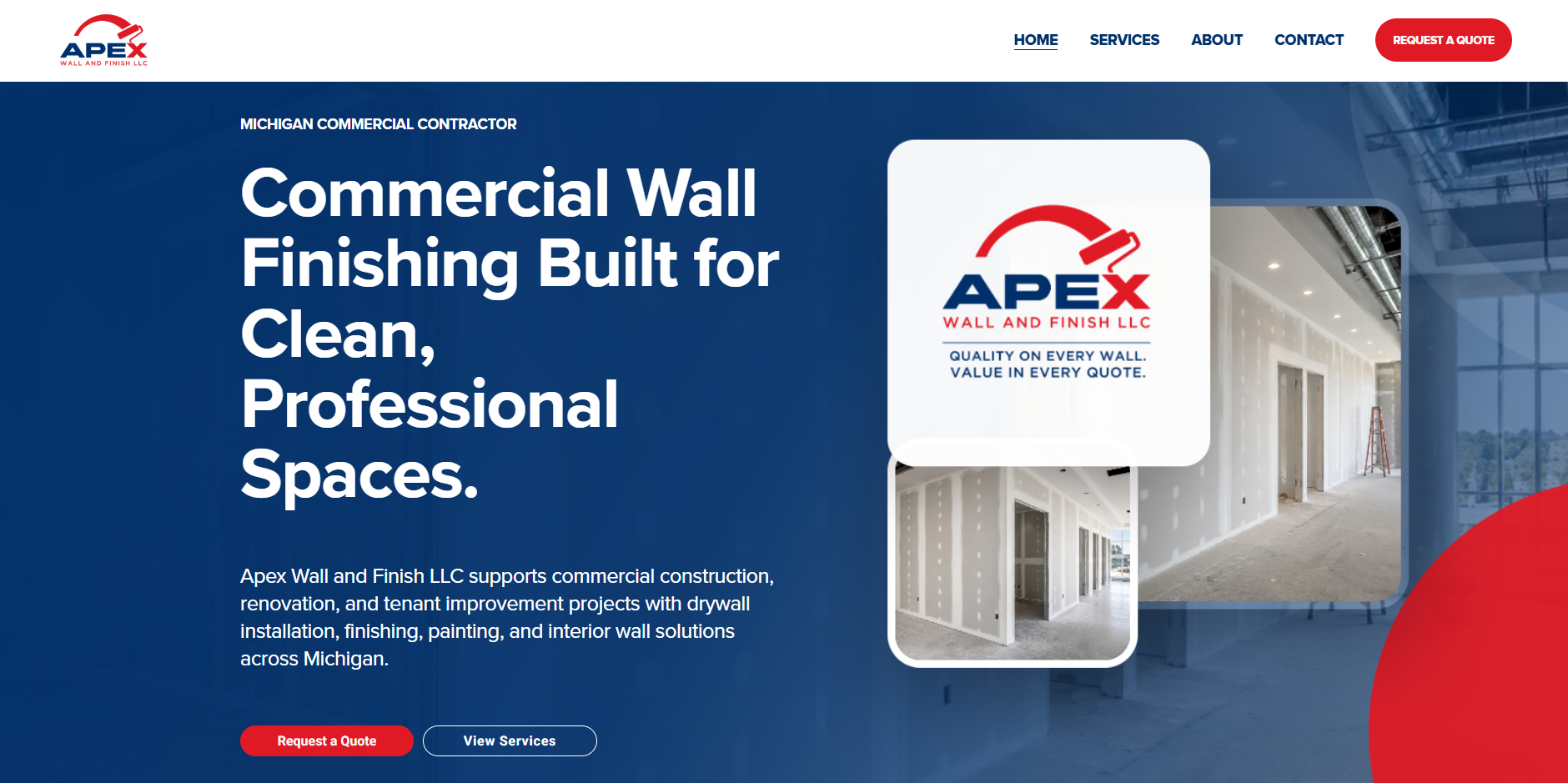 Apex Wall and Finish website preview